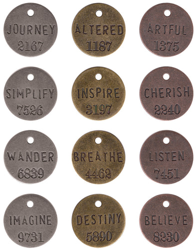 Idea-Ology Metal Philosophy Tags 1" 12/Pkg