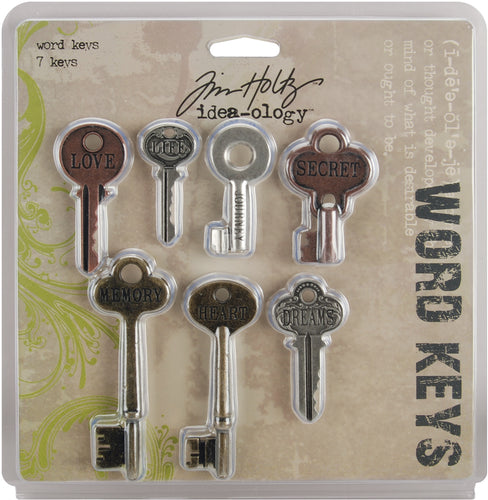 Idea-Ology Metal Word Keys 1.5" To 3" 7/Pkg