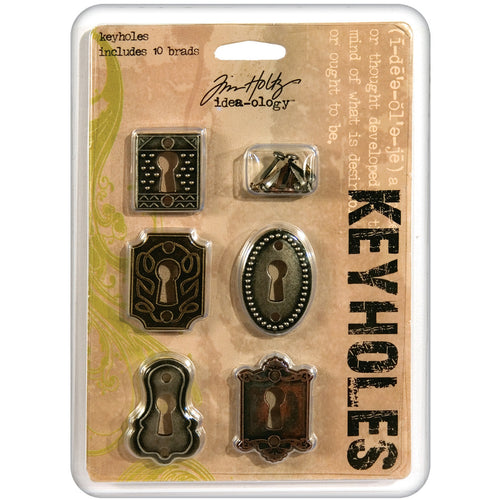 Idea-Ology Metal Keyholes W/Brads .75"X1" To 1"X1.5" 5/Pkg