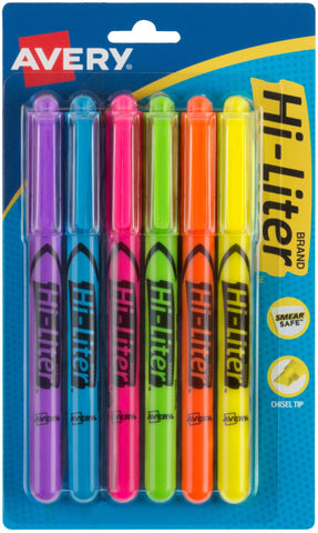 Avery Hi-Liter Pen-Style Highlighters 6/Pkg