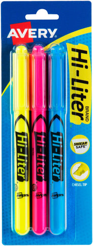 Avery Hi-Liter Pen-Style Highlighters 3/Pkg