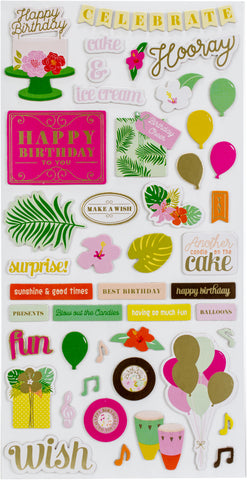 Confetti Wishes Thickers Stickers 5.5"X11" 89/Pkg