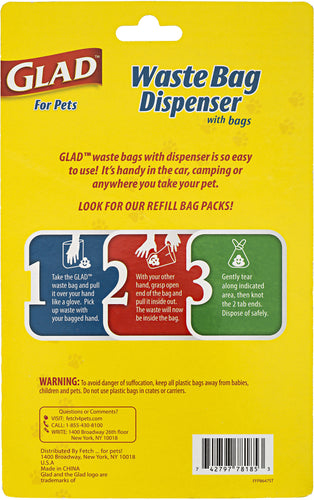 Glad Waste Bag Dispenser With Unscented Bags