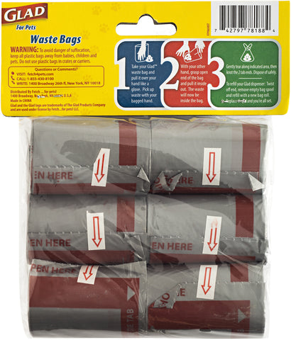 Glad Waste Disposable Bags 6/Rolls 90 Bags