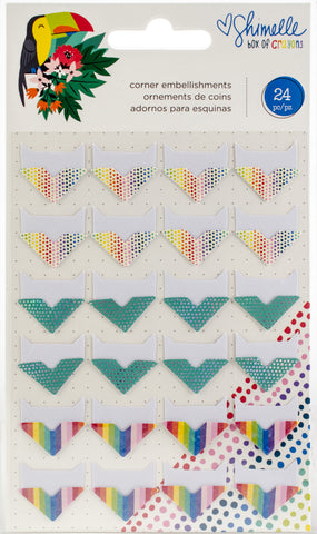 Shimelle Box Of Crayons Corner Embellishments 24/Pkg