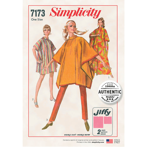 Simplicity Jiffy Misses Authentic 1960S Poncho Or Burnoose