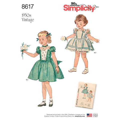 Simplicity Toddlers 1950S Vintage Dress & Panties