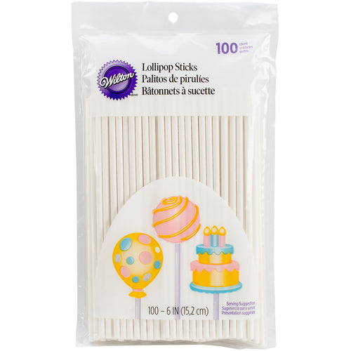Lollipop Sticks 6" 100/Pkg