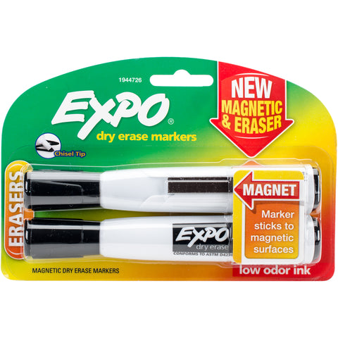 Expo Magnetic Dry Erase Chisel Marker With Eraser 2/Pkg
