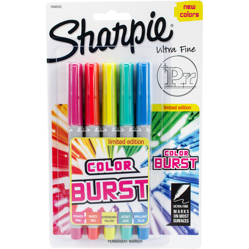 Sharpie Color Burst Ultra Fine Permanent Markers 5/Pkg