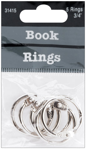Book Rings .75&quot; 5/Pkg