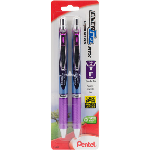 Pentel EnerGel RTX Retractable Liquid Gel Pen .5mm 2/Pkg