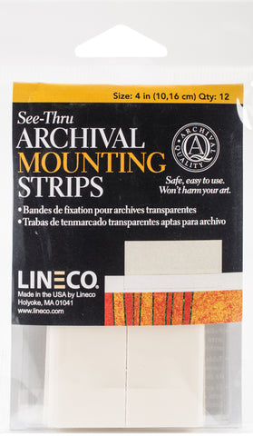 Lineco See-Thru Archival Mounting Strips 12/Pkg