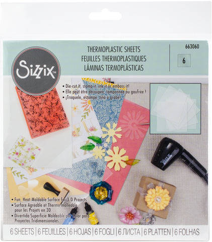 Sizzix Thermoplastic Sheets 6"X6" 6/Pkg