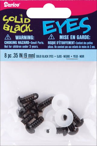Shank Back Solid Eyes 9mm 8/Pkg