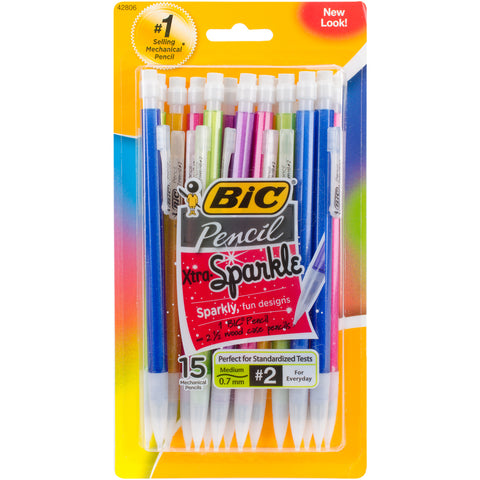 BIC Xtra Sparkle Mechanical Pencils 15/Pkg
