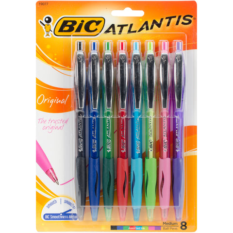 BIC Atlantis Original Retractable Ballpoint Pens 8/Pkg