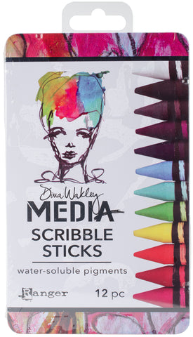 Dina Wakley Media Scribble Sticks 1 12/Pkg