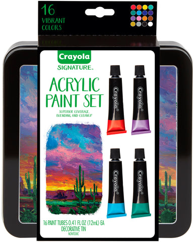 Crayola Signature Acrylic Paint Set W/Tin