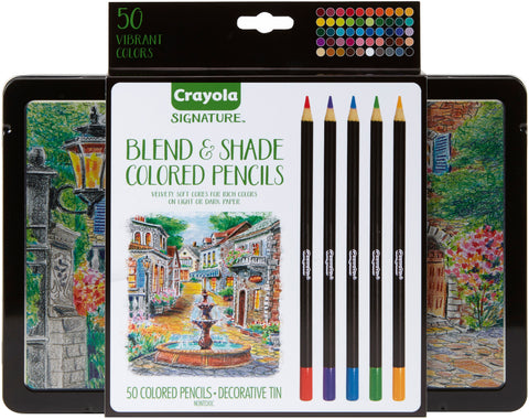 Crayola Signature Blend & Shade Colored Pencils W/Tin