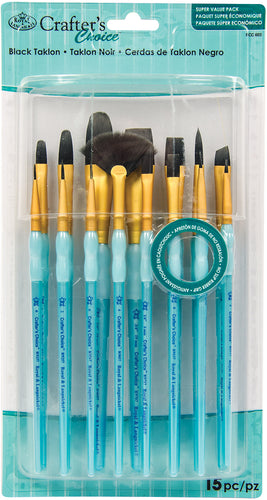 Crafter's Choice Black Taklon Brush Value Set