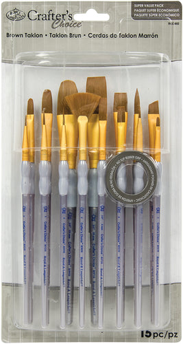 Crafter's Choice Brown Taklon Brush Value Set