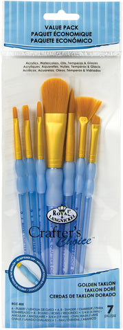 Crafter's Choice Gold Taklon Oval Brush Variety Set