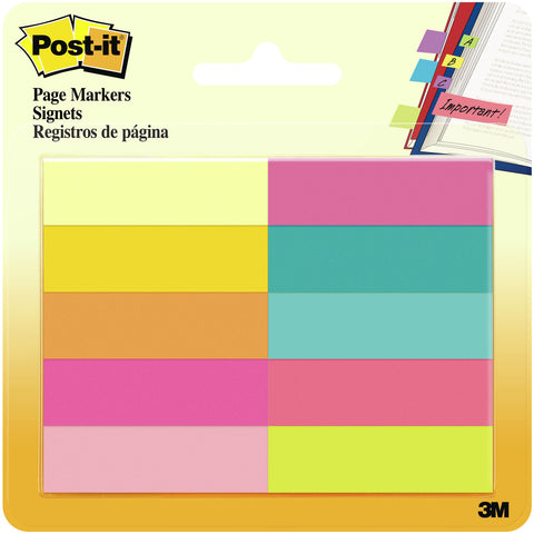 Post-It Page Markers .5"X1.75" 10/Pkg