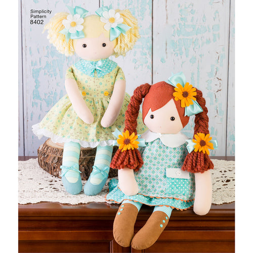 Simplicity 23" Stuffed Dolls With Clothes