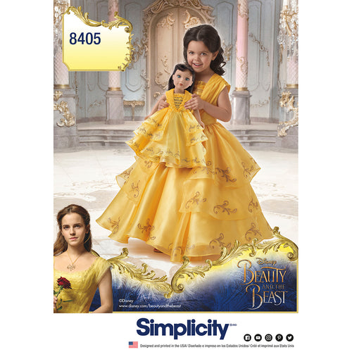 Simplicity Disney Princess Belle Childs & 18" Doll Costumes