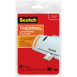 Scotch Thermal Laminator Pouches 3 Mil 20/Pkg