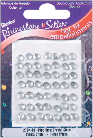 Rhinestone Setter Hot-Fix Glass Stones 5mm 49/Pkg