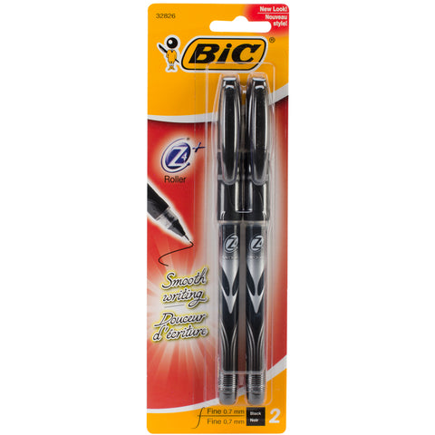 BIC Z4+ Fine Point Roller Pens 2/Pkg