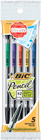 BIC Mechanical #2 Pencils .7mm 5/Pkg