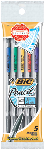 BIC Mechanical #2 Pencils .5mm 5/Pkg