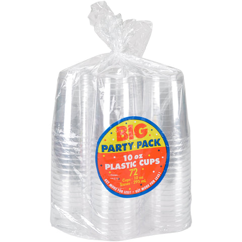 Big Party Pack Plastic Cups 10oz 72/Pkg