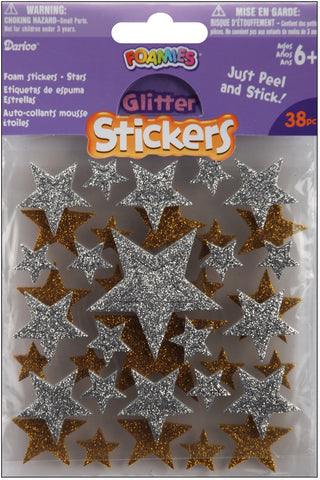 Foam Glitter Stickers 38/Pkg