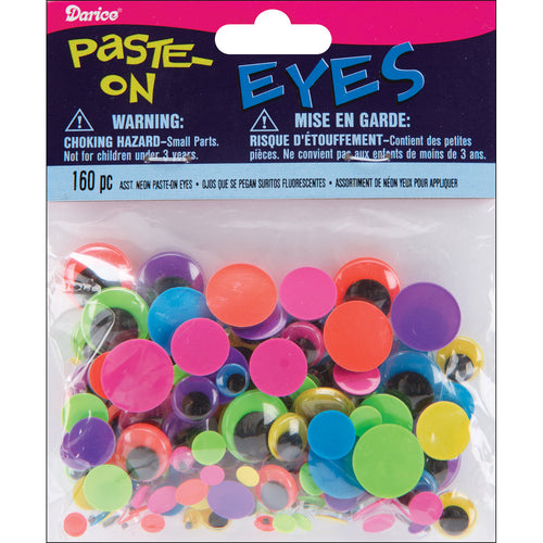 Paste-On Wiggle Eyes Assorted 160/Pkg