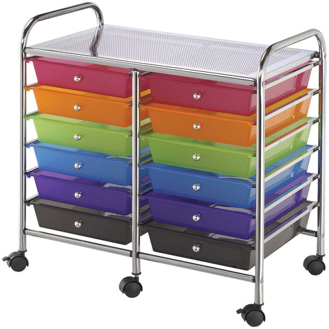 Alvin Rolling Double Storage Cart W/12 Drawers