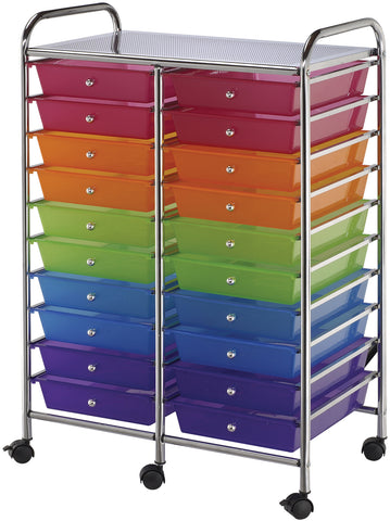 Alvin Rolling Double Storage Cart W/20 Drawers