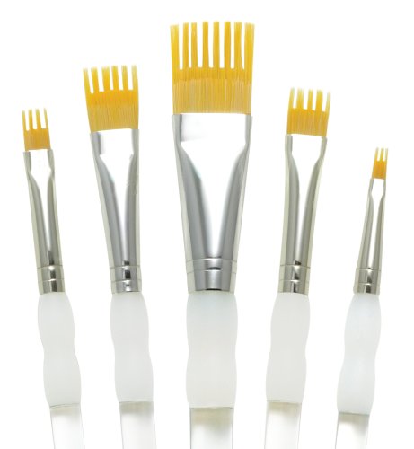 Aqualon Royal and Langnickel Wisp Short Handle Paint Brush Set, Flat, 5-Piece