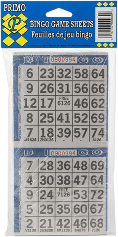 Primo Bingo Game Sheets 4"X8" 125/Pkg
