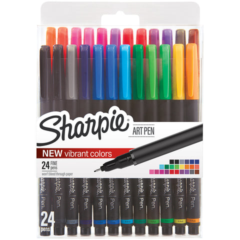 Sharpie Fine Point Art Pen W/Hardcase 24/Pkg