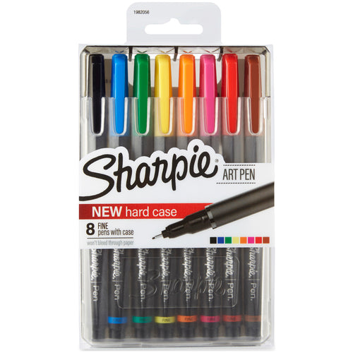 Sharpie Fine Point Art Pen W/Hardcase 8/Pkg