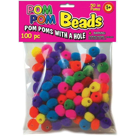 Pom-Pom Beads .5" 100/Pkg