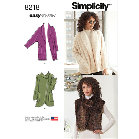 Simplicity Easy-To-Sew Misses Jacket With Variations & Vest