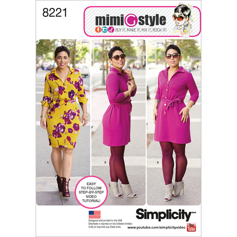 Simplicity Mimi G Style Misses & Womens Dress & Tie Belt