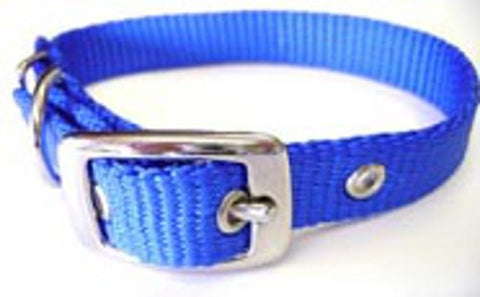 Hamilton 5/8-Inch by 16-Inch Single Thick Nylon Deluxe Dog Collar, Blue