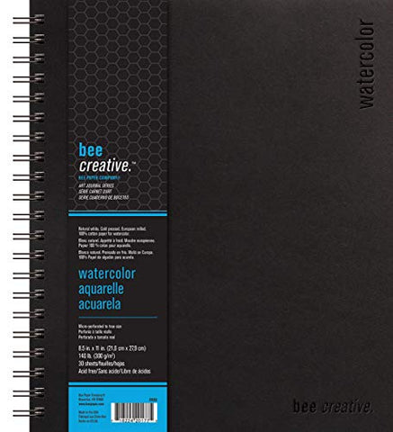 Bee Paper Company Bee Paper Bee Creative Watercolor Book, 8-1/2"-by-11, 8-1/2x11