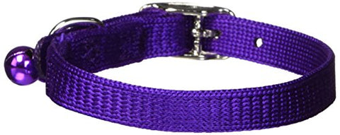Hamilton Safety Cat Collar with Bell, Purple, 3/8" Wide x 12" Long